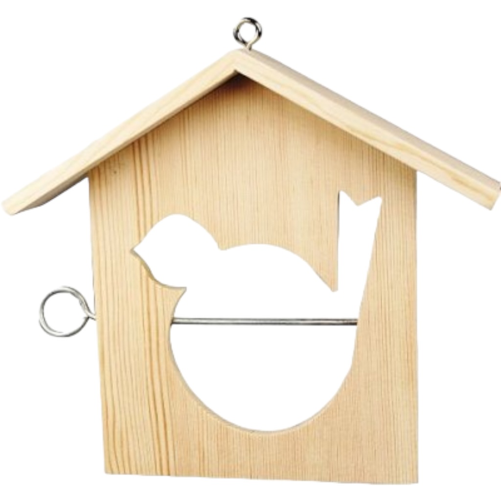 Creativ - Wood Bird Feeding House (single)