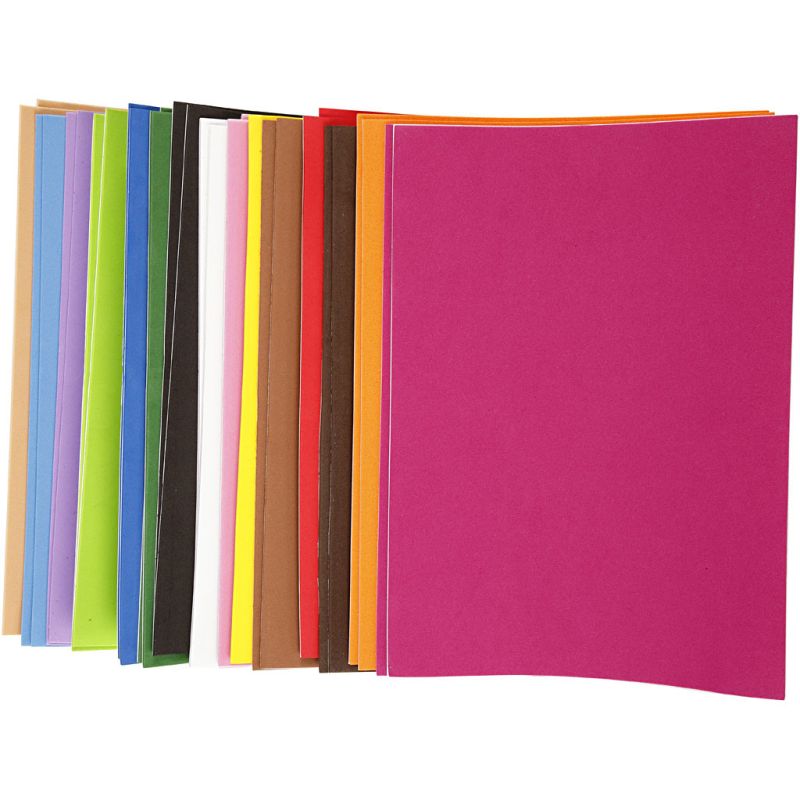 Creativ - Self Adhesive A4 EVA Foam Sheets - Assorted Colours (30 sheets)