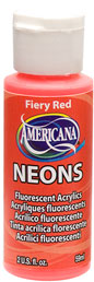 DecoArt Americana NEON Acrylic - Fiery Red (2oz)