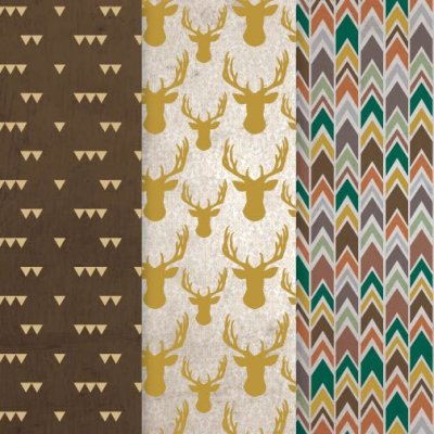 Gold Stag Decoupage Paper