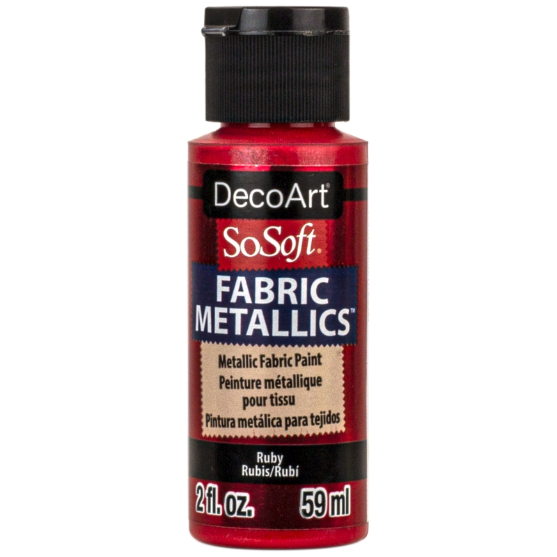 DecoArt SoSoft Metallic Fabric Paint 2oz - Ruby