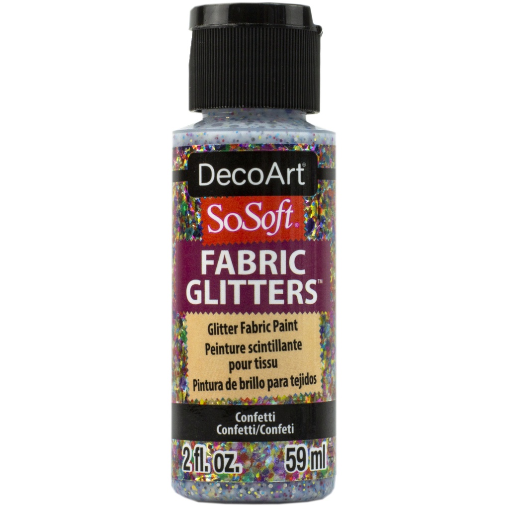 DecoArt SoSoft Glitter Fabric Paint 2oz - Confetti 