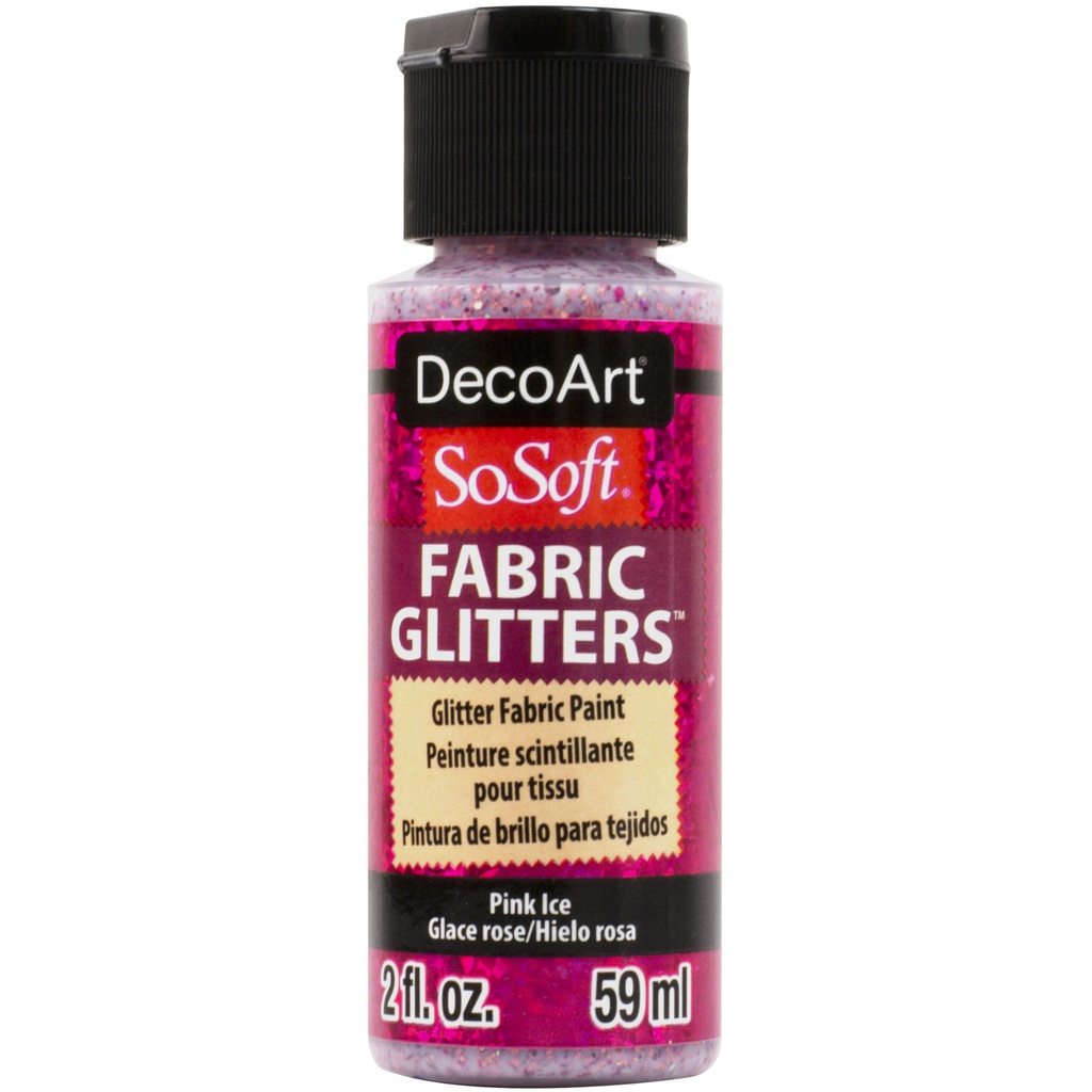 DecoArt SoSoft Glitter Fabric Paint 2oz - Pink Ice