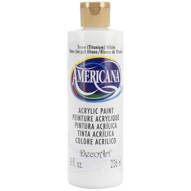 DecoArt Americana Acrylic - Snow (Titanium) White (8oz)