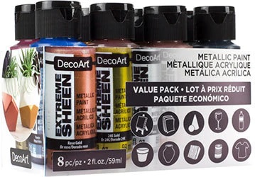 DecoArt Extreme Sheen Metallic Paint - 8 Colour Value Pack