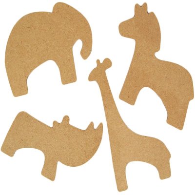 Pronty Crafts - MDF Zoo Animals (4pcs)