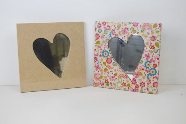 MDF Heart Frame Mirror - Single 