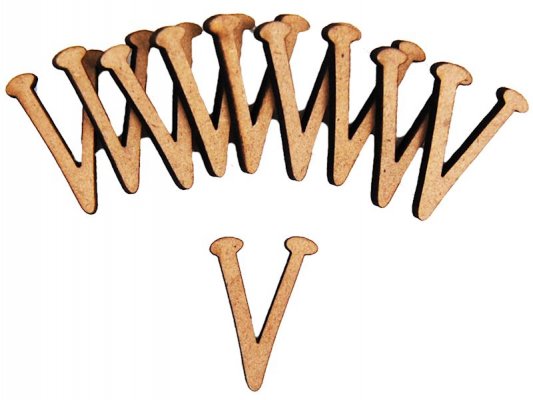 Pronty Crafts - MDF Letter v - 2.8cm (10pk)
