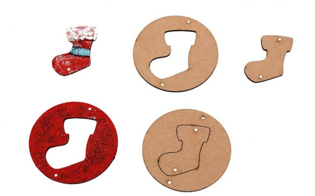 Pronty Crafts - MDF Christmas Stocking Duo (3pack)