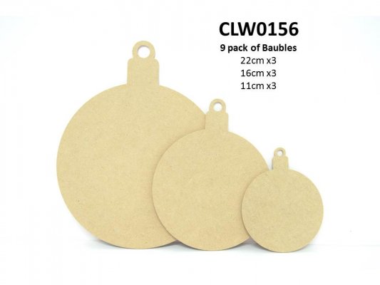 Pronty Crafts - MDF Circle Bauble - Mixed Pack (9pcs)