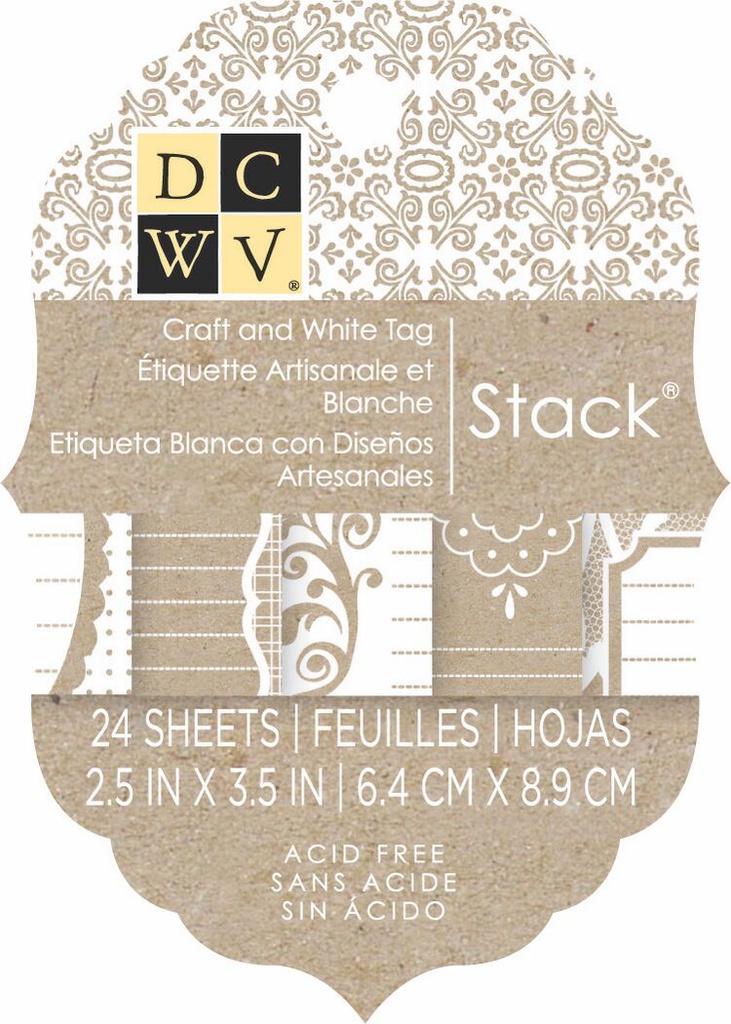 2X3 Craft And White Tag Stack