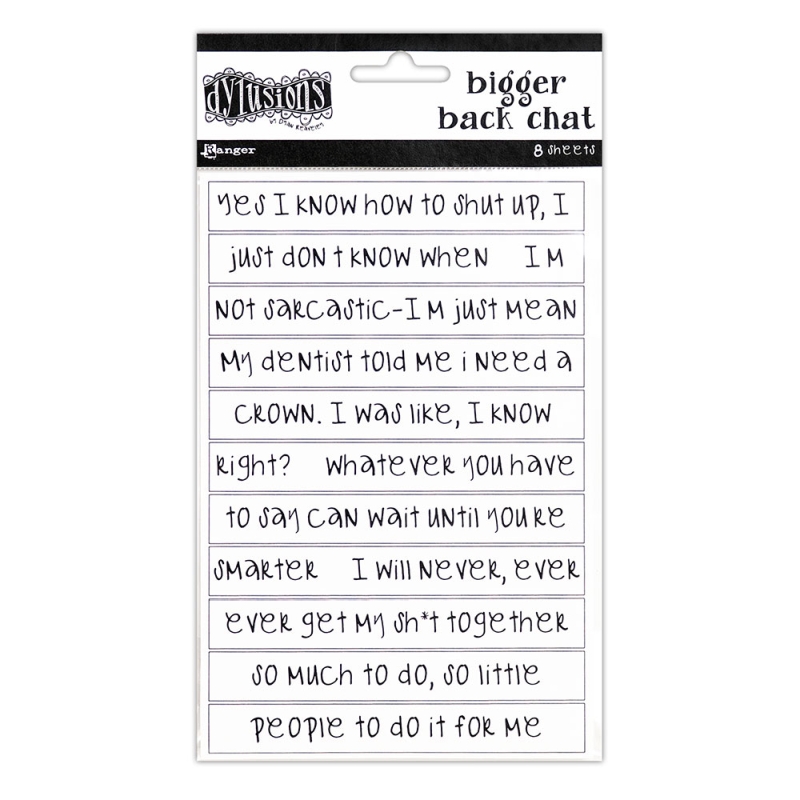 Dylusions Bigger Back Chat Stickers Set 2 - White