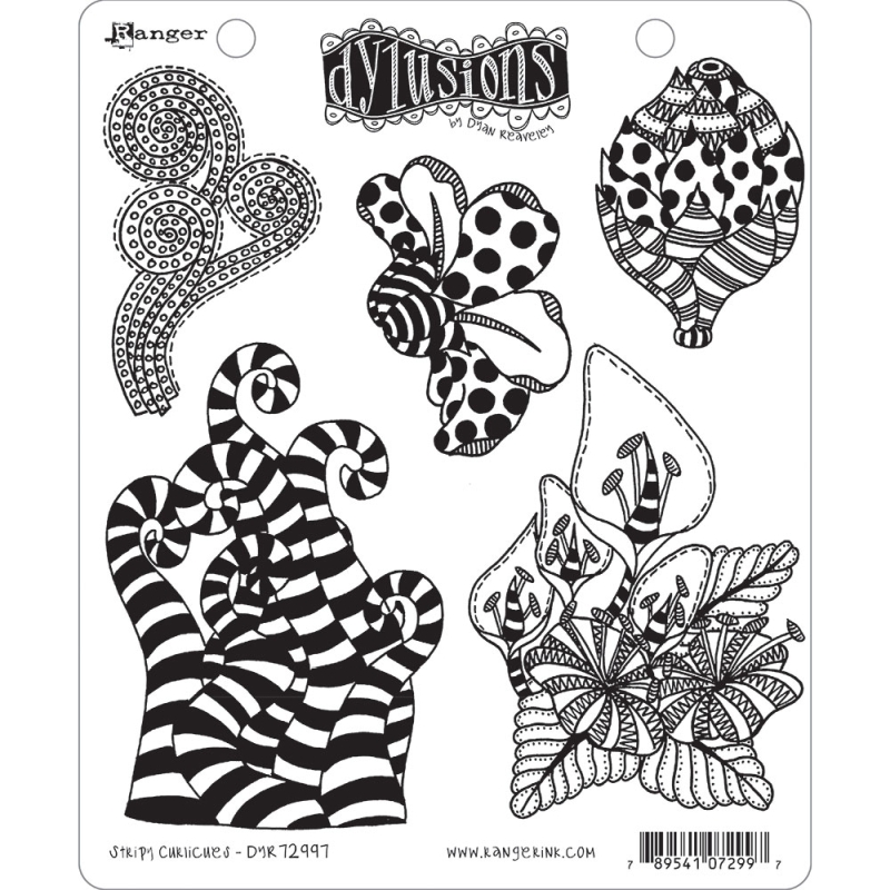 Dylusions Stripy Curlicues stamp set