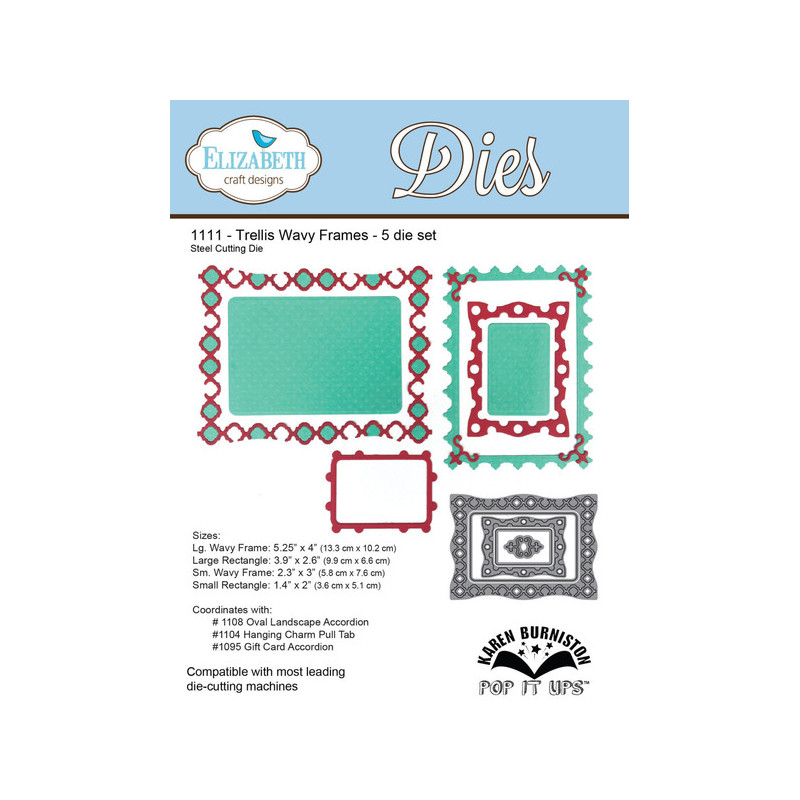 Elizabeth Craft Designs - Trellis Wavy Frames Die Set - POP IT UPS