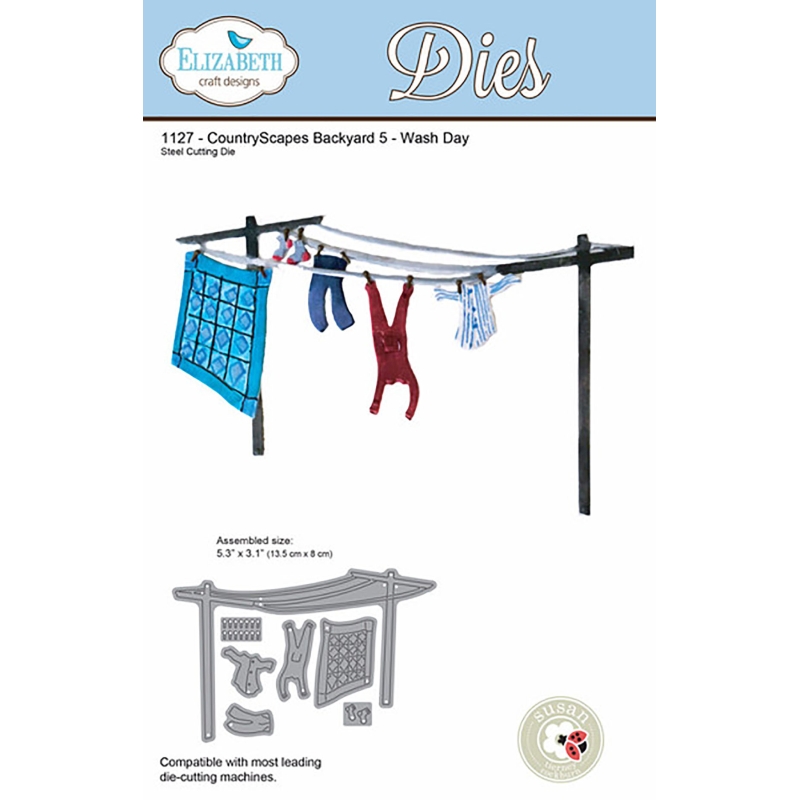 Elizabeth Craft Designs – CountryScapes Backyard 5: Wash Day Die Set