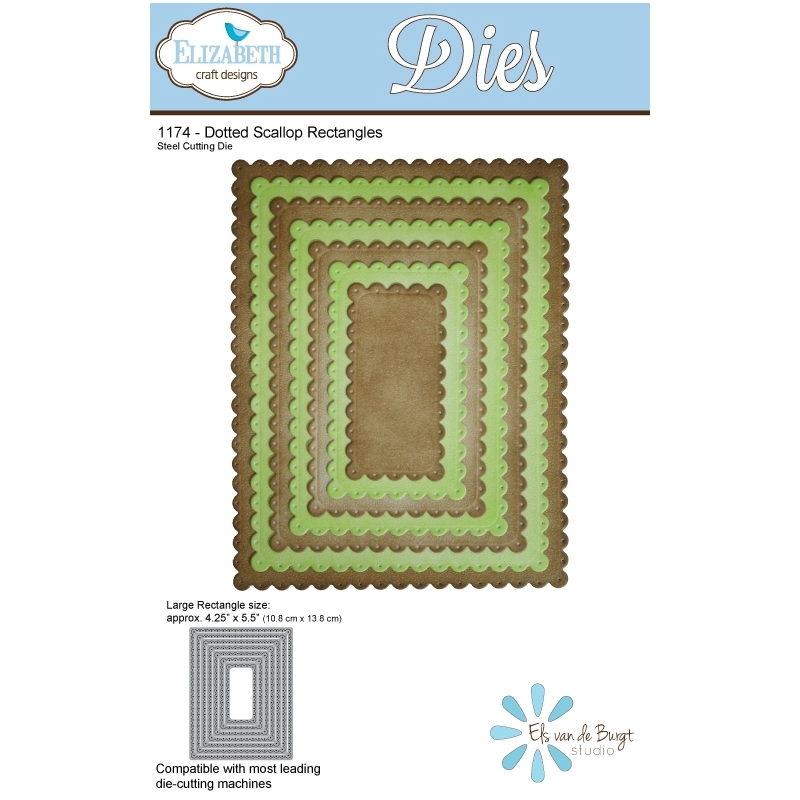 Elizabeth Craft Designs – Dotted Scallop Rectangles Nesting Die Set