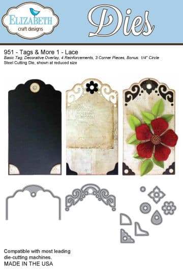 Elizabeth Craft Designs - Tags & More 1 Lace Die Set