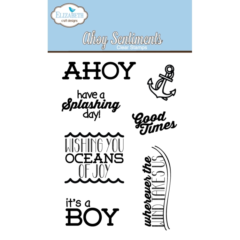 Elizabeth Craft Designs - Ahoy Sentiments Clear Stamp Set