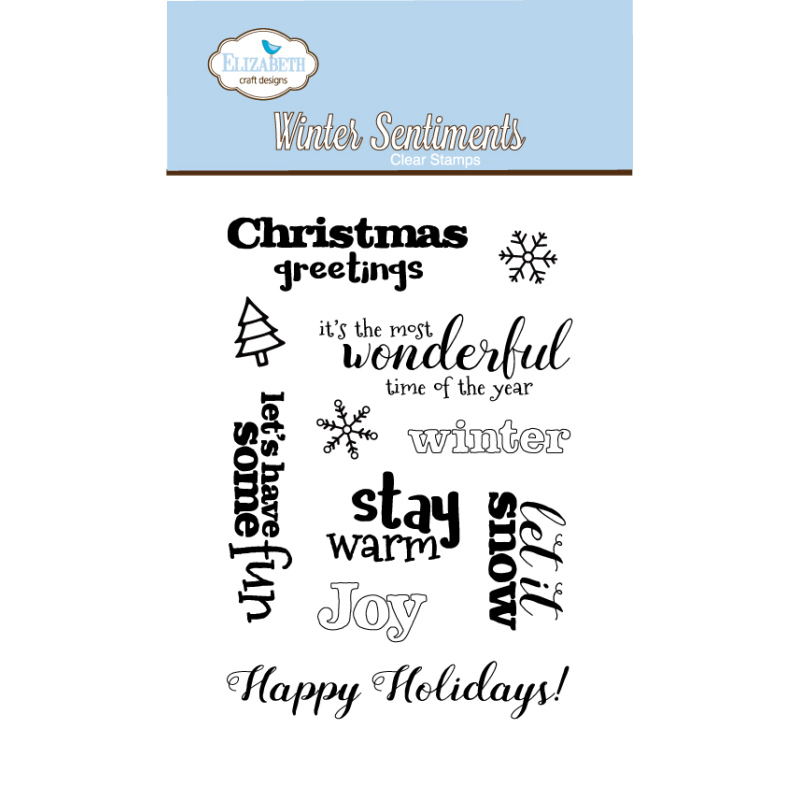 Elizabeth Craft Designs - Winter Sentiments Clear Stamps