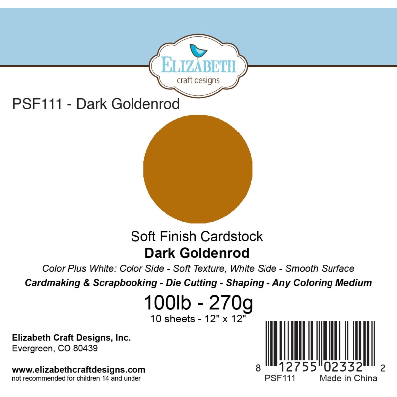 Elizabeth Craft Designs – 12"x12" Dark Goldenrod Soft Finish Cardstock