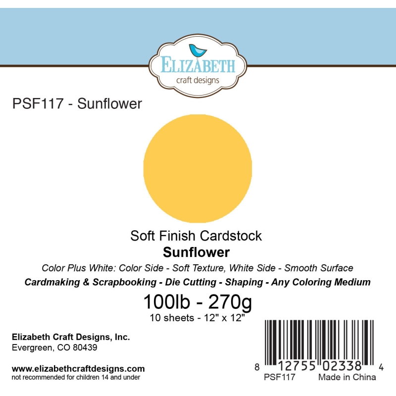 Elizabeth Craft Designs – 12"x12" Sunflower Soft Finish Cardstock