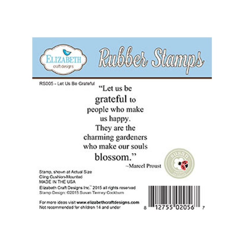 Elizabeth Craft Designs – Let Us Be Grateful Rubber Stamp