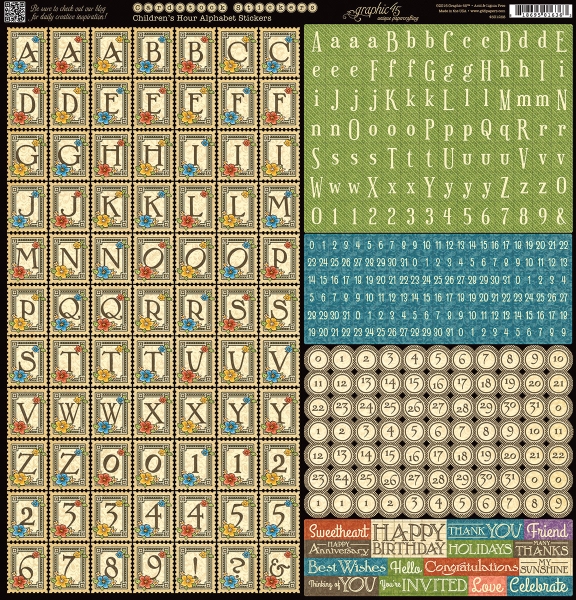 Graphic 45 - Children's Hour Alphabet Sticker