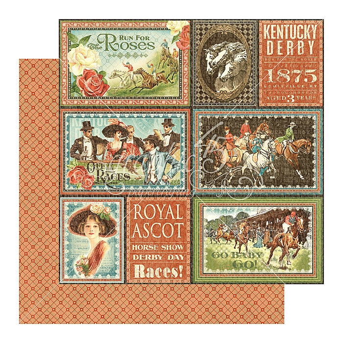 Graphic 45 - Off to the Races - Royal Ascot 12"x12" Paper (x10 Sheets)