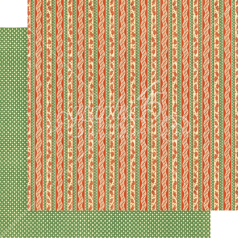 Graphic 45 - Magic - Candy Cane Ribbons 12"x12" Paper (x5 Sheets)