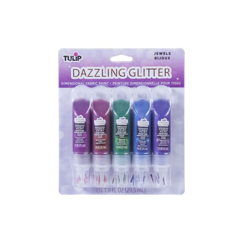 Tulip Dimensional Dazzling Glitter Fabric Paint 5 Colour - Jewels