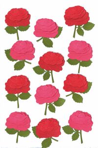 Martha Stewart Crafts - Pink & Red Blooming Rose Sticker