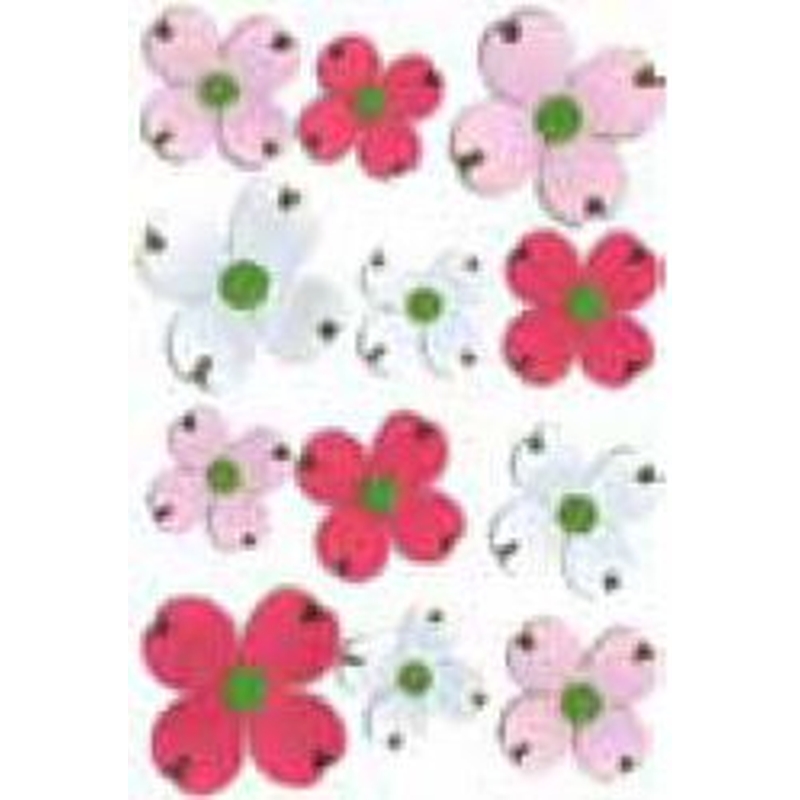 Martha Stewart Crafts - Pink-Red-White Dogwood Stickers