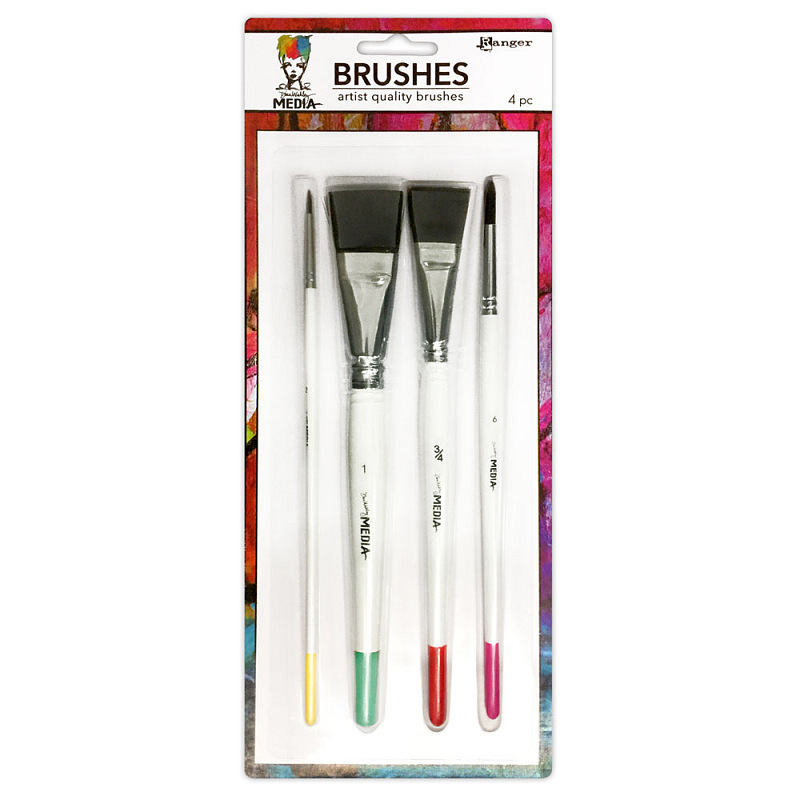Dina Wakley MEdia Mixed Media Brushes (4 Pack)