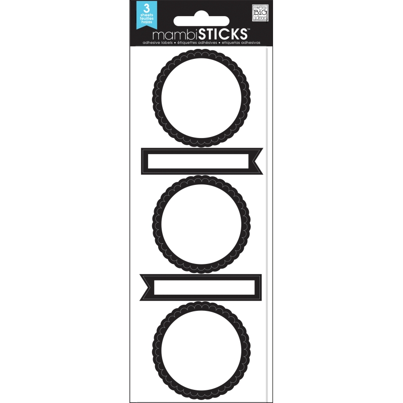 Me & My Big Ideas - Black Scallop Stickers