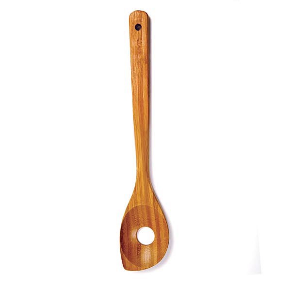 12 Bamboo Pointed Spoon W/Hole