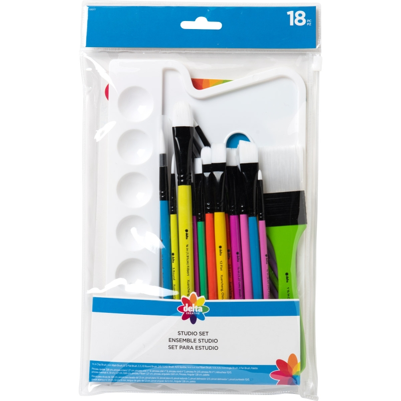 Delta Ceramcoat Brush & Palette Set (x18 pieces)