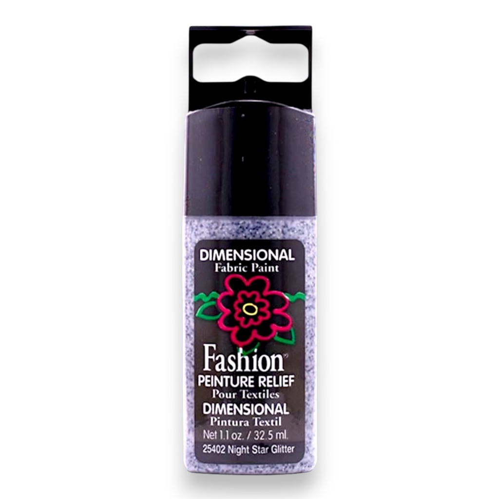 Plaid Fashion Relief™ Dimensional Fabric Paint - Night Star Glitter (1.1oz)