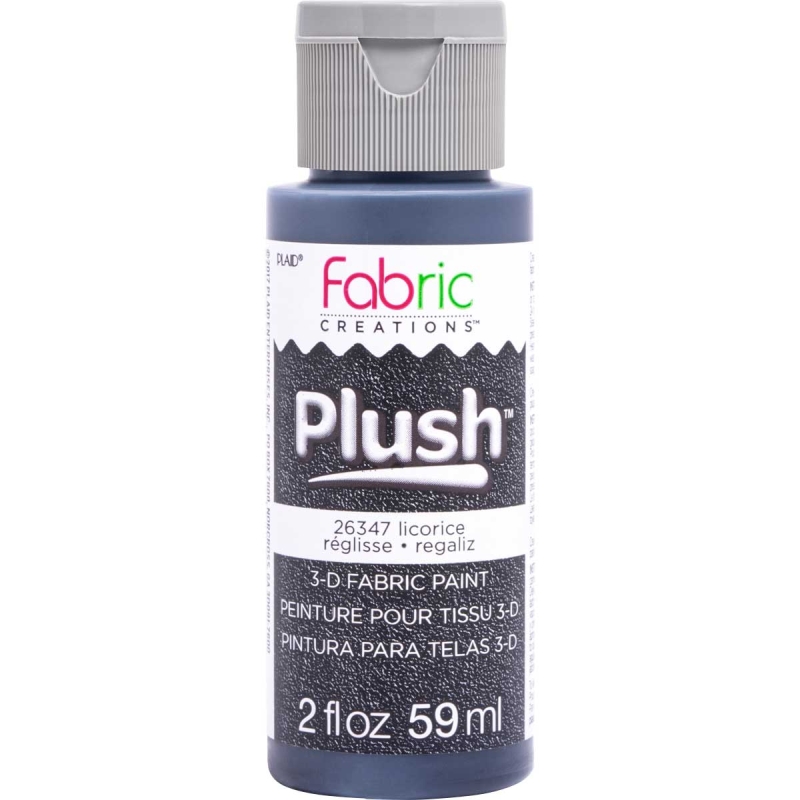Plaid Fabric Creations™ 3D Plush Fabric Paint - Liquorice (2oz)