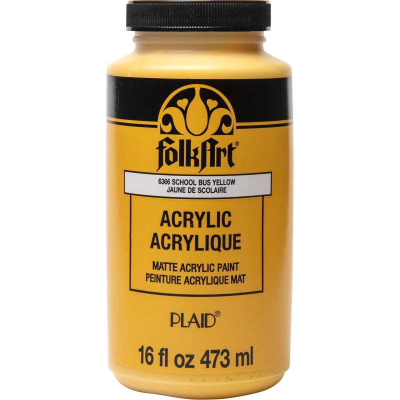 FolkArt Acrylic Paint - School Bus Yellow (16oz)