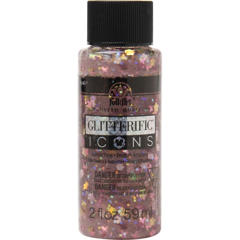FolkArt Glitterific Icons - Flowers and Butterflies (2oz) 
