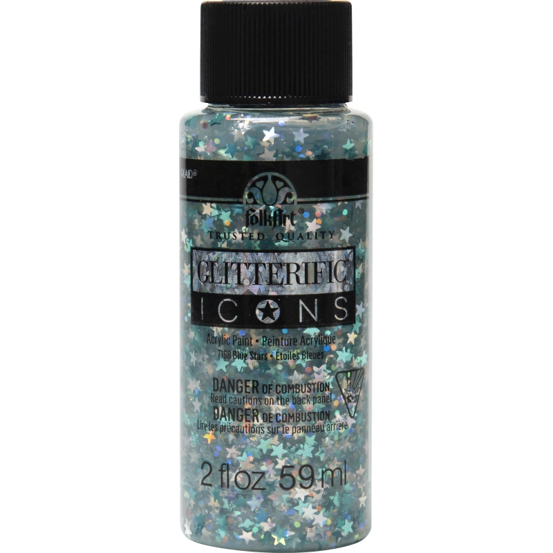 FolkArt Glitterific Icons - Blue Stars (2oz)