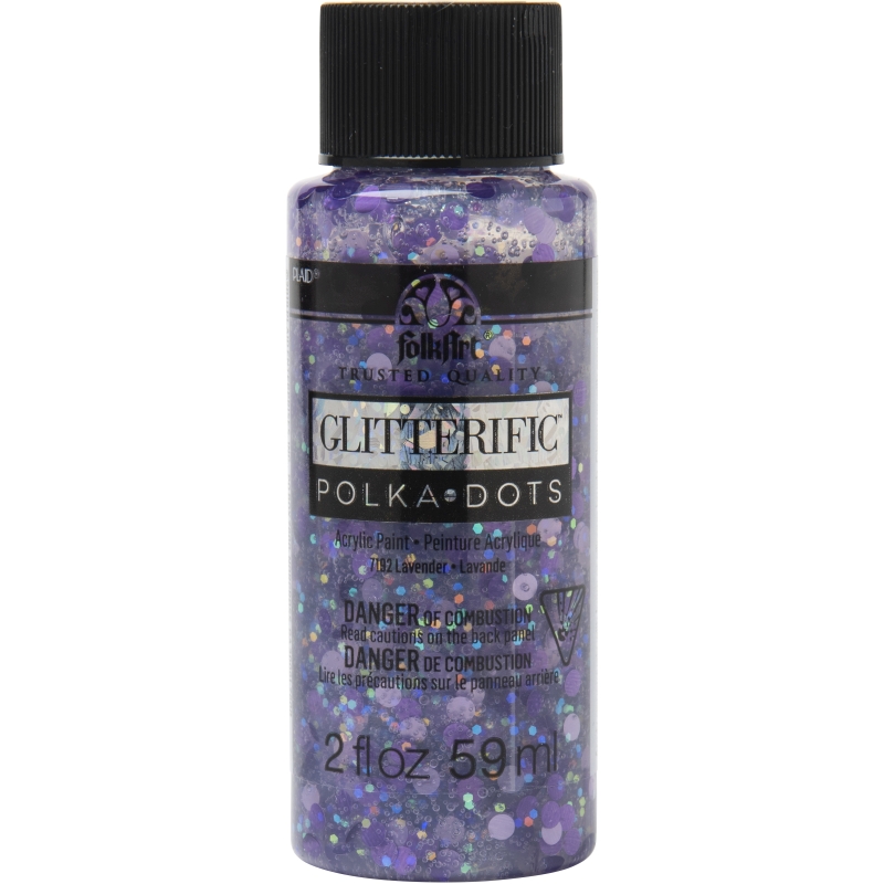 FolkArt Glitterific Icons - Lavender Polka Dots (2oz) 