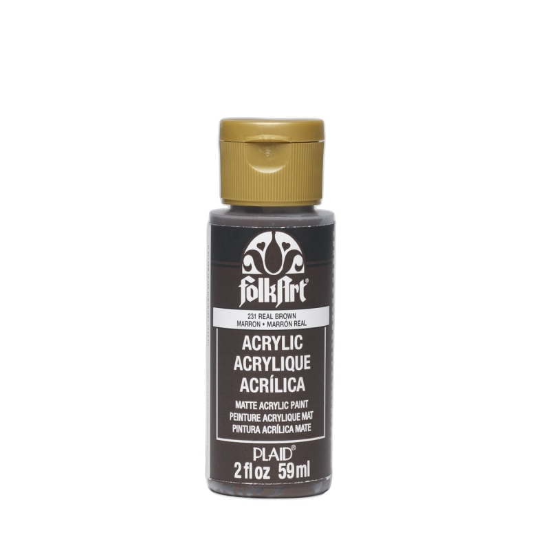 FolkArt Acrylic Paint - Real Brown (2oz)