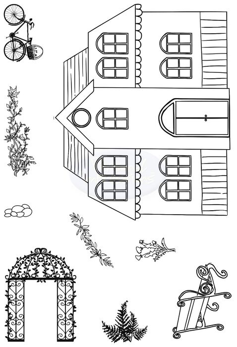 Polkadoodles Gazebo Neighbours stamp set