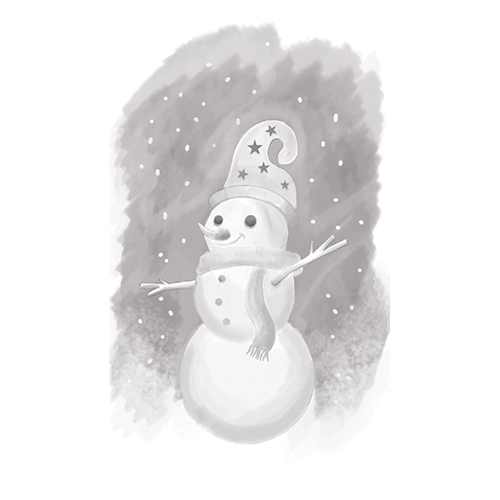 Spellbinders 3D Shading Whimsical Snowman Rubber Stamp