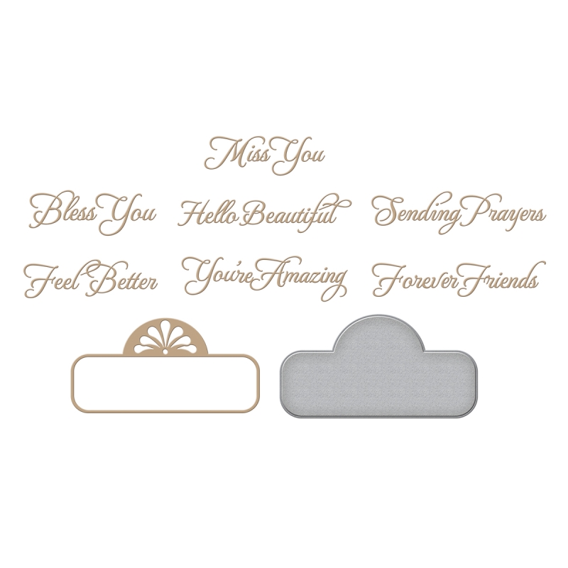 Spellbinders Glimmer Plate - Elegant Affirmation Sentiments 