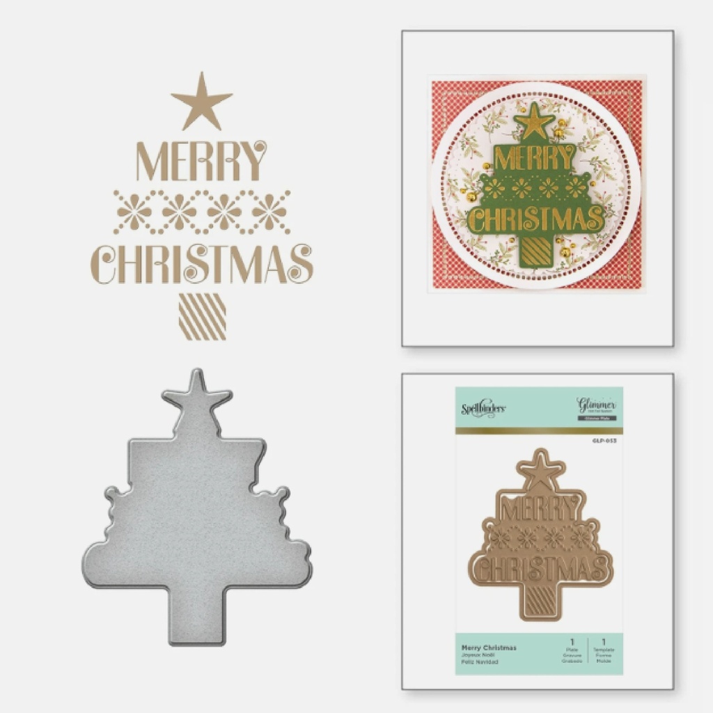 Spellbinders Glimmer Plate - Merry Christmas Holiday 