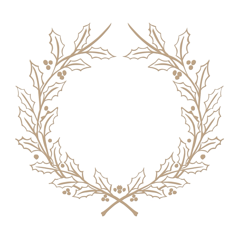 Holly Wreath Holiday 2018Glimmer Plate