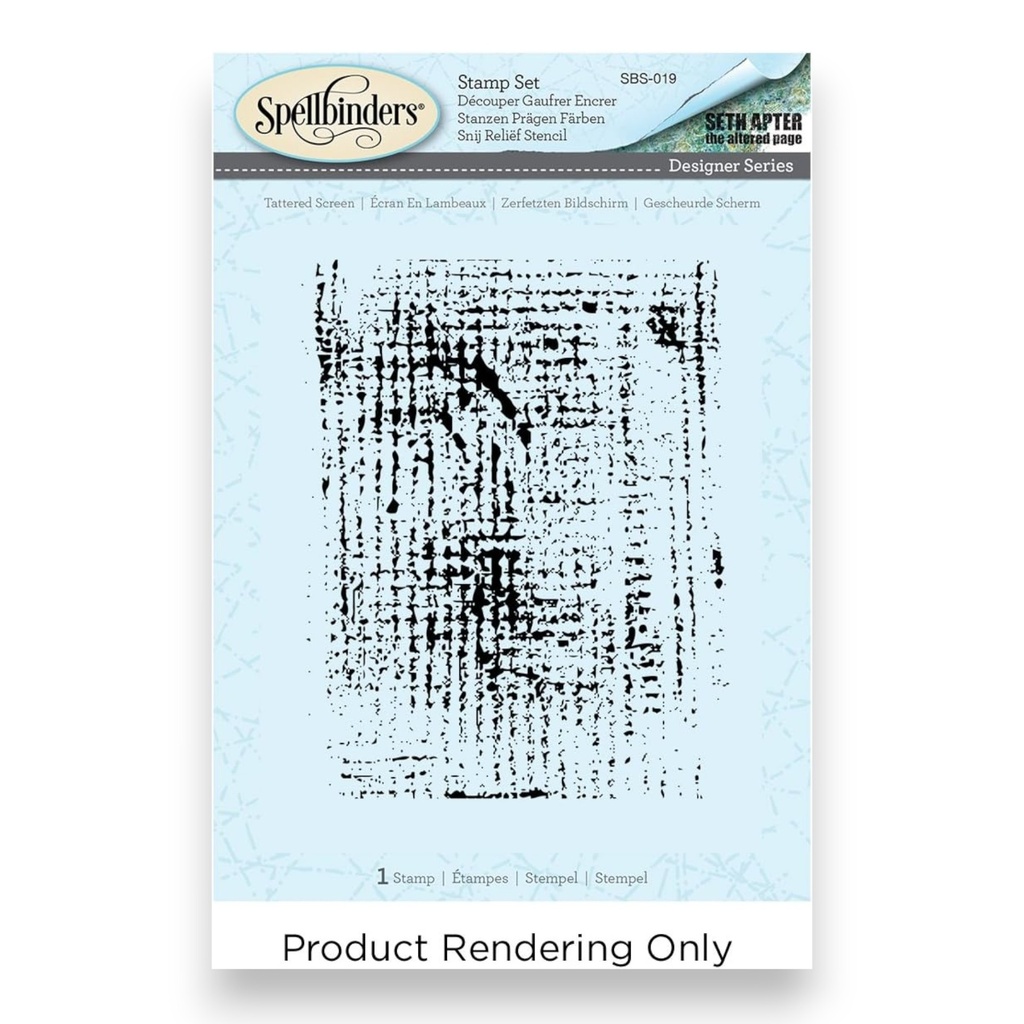 Spellbinders Seth Apter - Tattered Screen Rubber Stamp