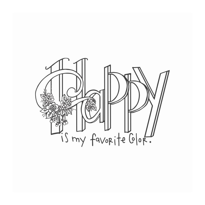 Spellbinders Happy is My Favourite Colour stamp set